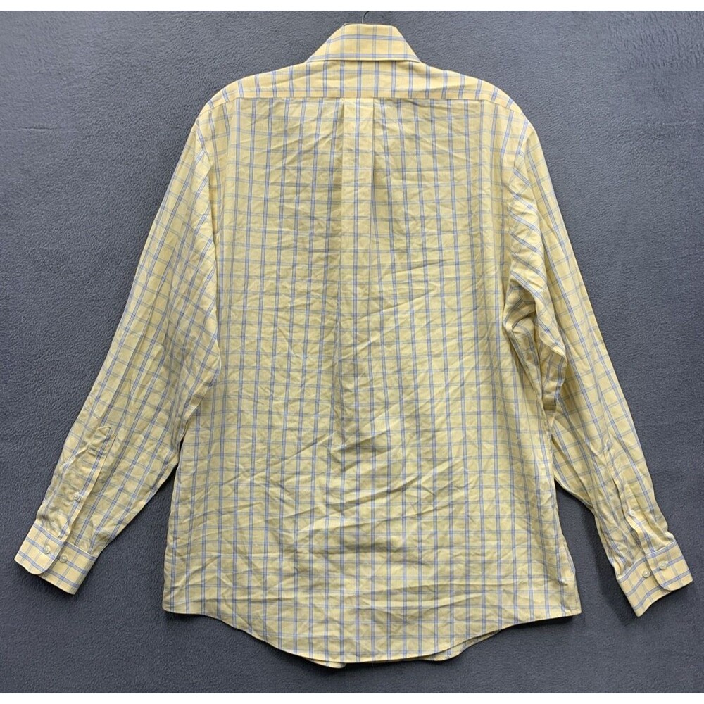 Brooks Brothers 346 The Original Polo Shirt Slim Fit Button Down Yellow Check 16 - Picture 4 of 15